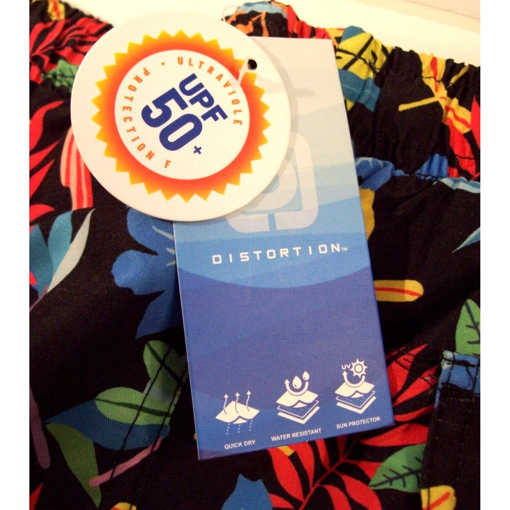 New Men's Distortion Swim Trunks, Large, Tropical Parrots - Picture 5 of 5